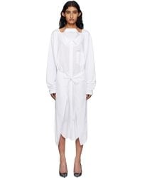 Pushbutton - Movable Collar Wrap Midi Dress - Lyst