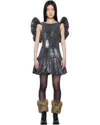PAULA CANOVAS DEL VAS - Robe Courte Noire À Ourlet Bouffant Exclusive À Ssense - Lyst