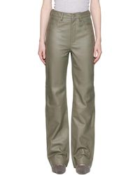 REMAIN Birger Christensen - Taupe Lynn Leather Trousers - Lyst