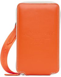 Maison Kitsuné - Orange Leather Embossed Pouch - Lyst
