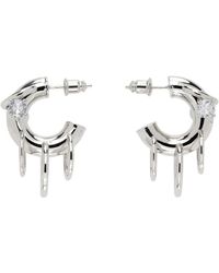 Panconesi - Boucles d'oreilles à anneau argentées à breloques de style perçage - Lyst