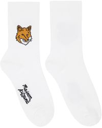 Maison Kitsuné - White Fox Head Socks - Lyst