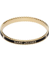Marc Jacobs - Black & Gold 'the Medallion Scalloped' Cuff Bracelet - Lyst