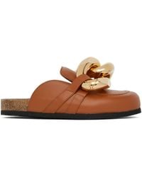 JW Anderson - Tan Chain Slip-on Loafers - Lyst