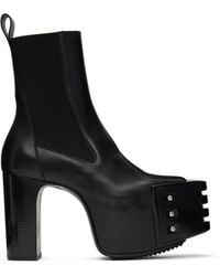Rick Owens - Leather Grilled Platform Heeled Boots - Lyst