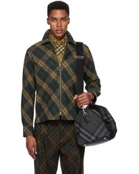 Burberry - グリーン チェック コットン シャツ - Lyst