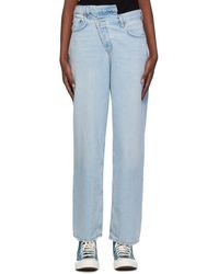 Agolde - Ae jean surdimensionné bleu à taille entrecroisée - Lyst