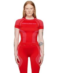 MISBHV - Haut de sport rouge à motifs et logo en tricot jacquard - Lyst