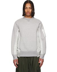 Sacai - Sponge Sweat & Nylon Twill Sweatshirt - Lyst
