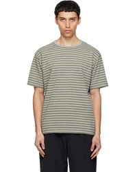Nanamica - Khaki & Coolmax Stripe Jersey T-Shirt - Lyst