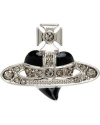 Vivienne Westwood - Clou D'Oreille En Forme De Cœur À Cristaux - Lyst