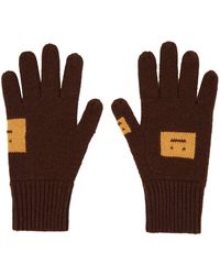 Acne Studios Brown Wool Gloves