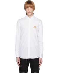 Moschino - Chemise blanche à image à logo brodée - Lyst