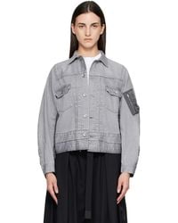 Sacai - Nylon Twill X Denim Jacket - Lyst