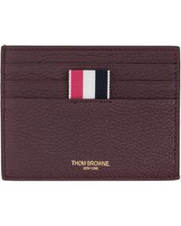 Thom Browne - Burgundy Soft Pebble Grain Note Compartment Card Holder - Lyst