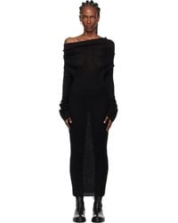 Ann Demeulemeester - ブラック Barbro ドロップショルダー ニット ミディアムワンピース - Lyst