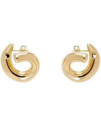 Bottega Veneta - Boucles d'oreilles dorées à ornement sardine - Lyst