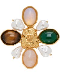 Balmain - Baroque Stones & Pearls Brooch - Lyst
