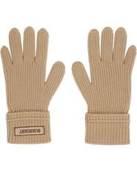 Burberry - Logo Patch Wool Gloves - Lyst