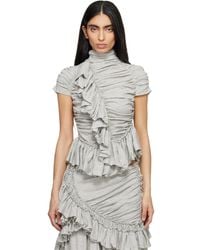 Dries Van Noten - Fitted Gathered High-Neck Blouse - Lyst