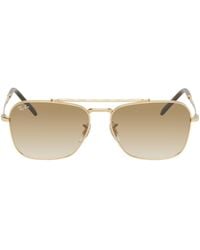Ray-Ban - Gold New Caravan Sunglasses - Lyst