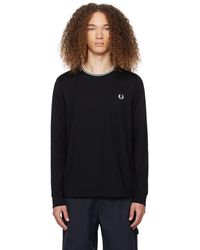 Fred Perry - Black Twin Tipped Long Sleeve T-shirt - Lyst
