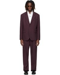 HUGO - Burgundy Two-Piece Modern-Fit Stretch Twill Suit - Lyst
