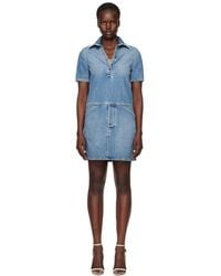 Moschino - Laurel Crown Emblem Denim Minidress - Lyst