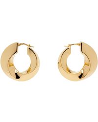 Bottega Veneta - Gold Twist Hoop Earrings - Lyst