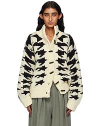 OPEN YY - Off- & Hound's Tooth Star Cowichan Cardigan - Lyst