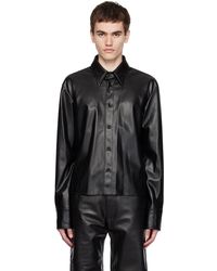 MM6 by Maison Martin Margiela - Long-sleeve Faux-leather Shirt - Men's - Polyurethane/polyester - Lyst