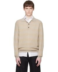 Ssstein - Polo À Manches Longues En Tricot À Rayures - Lyst