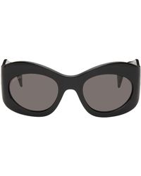 Gucci - Black Wrapped Oval Sunglasses - Lyst
