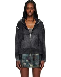 DIESEL - Pull À Capuche Hermine Noir - Lyst