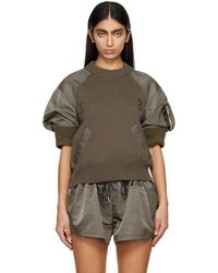 Sacai - Taupe Paneled Sweater - Lyst