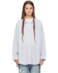 R13 - Blue & White Drop Neck Shirt - Lyst