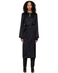 MM6 by Maison Martin Margiela - Black Self-tie Trench Coat - Lyst