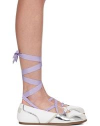 Moschino - Suede Mirror Effect Ballerina Flats - Lyst
