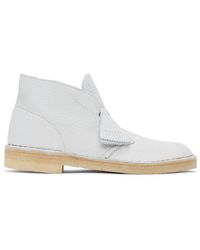 Clarks Leather Desert Boots - White