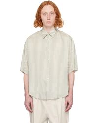 Ami Paris - Off-white & Khaki Boxy-fit Shirt - Lyst