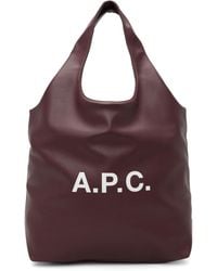 A.P.C. - Burgundy Ninon Tote - Lyst