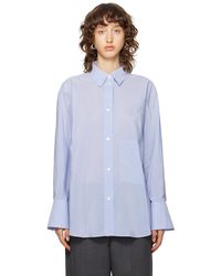 Rohe - Chemise bleue à rayures fines - Lyst