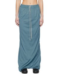 Rick Owens - Jupe Colonne Longue À Enfiler Bleue - Lyst