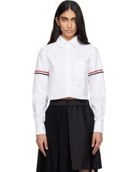 Thom Browne - Oxford Armband Cropped Round Collar Shirt - Lyst
