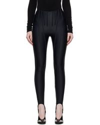 Mugler - Legging Noir À Baleines - Lyst