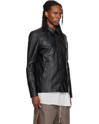 Rick Owens Hollywood Brad Leather Jacket in Black for Men | Lyst