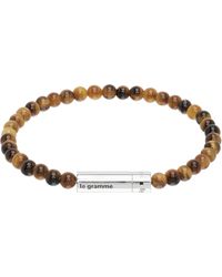 Le Gramme - 'Le 11G' Tiger Eye Beads Bracelet - Lyst