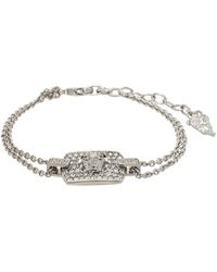Versace - Silver Medusa Tag Bracelet - Lyst