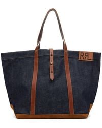 RRL - Leather-Trim Denim Tote - Lyst