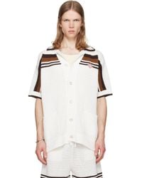 CASABLANCA - Tennis Stripe Crochet Short Sleeve Shirt - Lyst